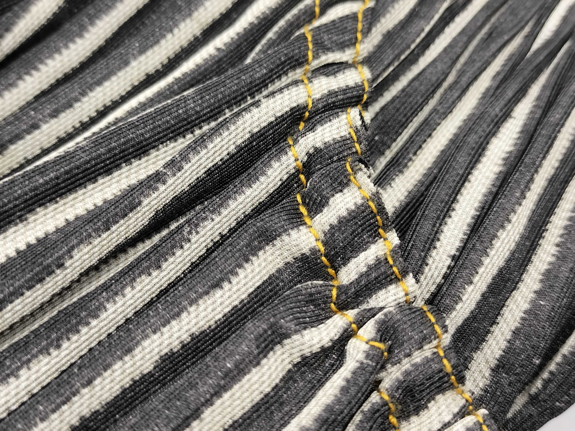 ISSEY MIYAKE Pleats Please Hickory Denim Print Skirt