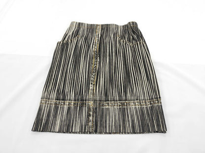 ISSEY MIYAKE Pleats Please Hickory Denim Print Skirt
