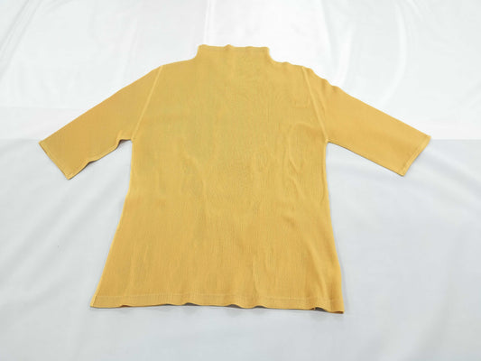 ISSEY MIYAKE Pleats Please Short Sleeve Top Orange