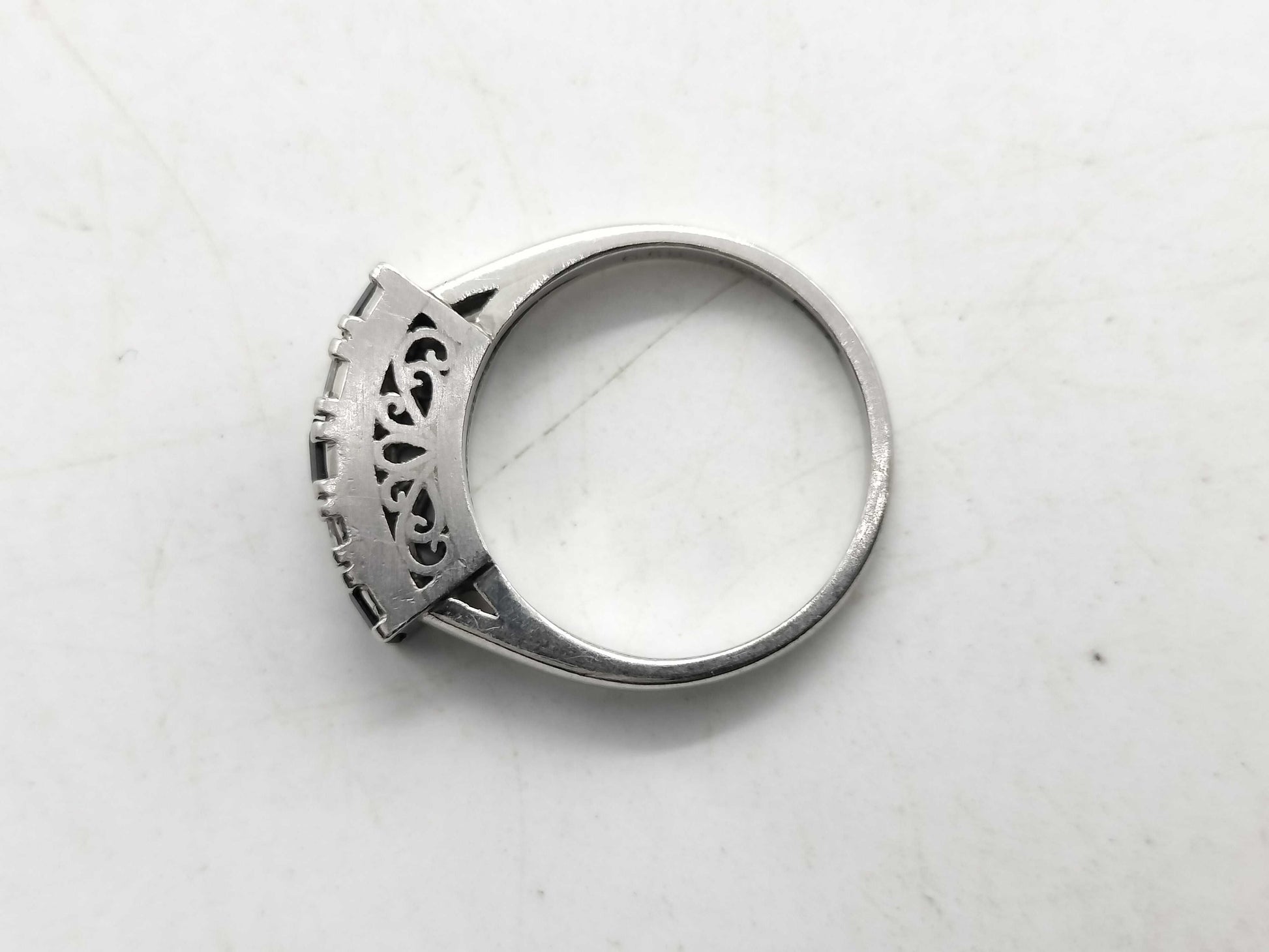 S 0.59ct D 0.26ct Pt900 5.3g Ring 