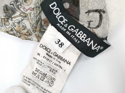 DOLCE&GABBANA Trump Print Sheer Chiffon Blouse Shirt