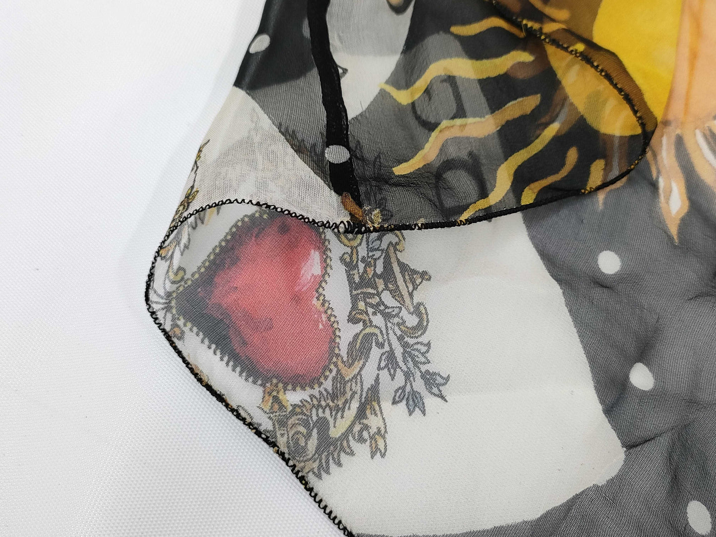 DOLCE&GABBANA Trump Print Sheer Chiffon Blouse Shirt