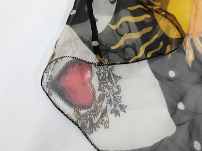 DOLCE&GABBANA Trump Print Sheer Chiffon Blouse Shirt