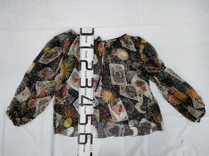 DOLCE&GABBANA Trump Print Sheer Chiffon Blouse Shirt