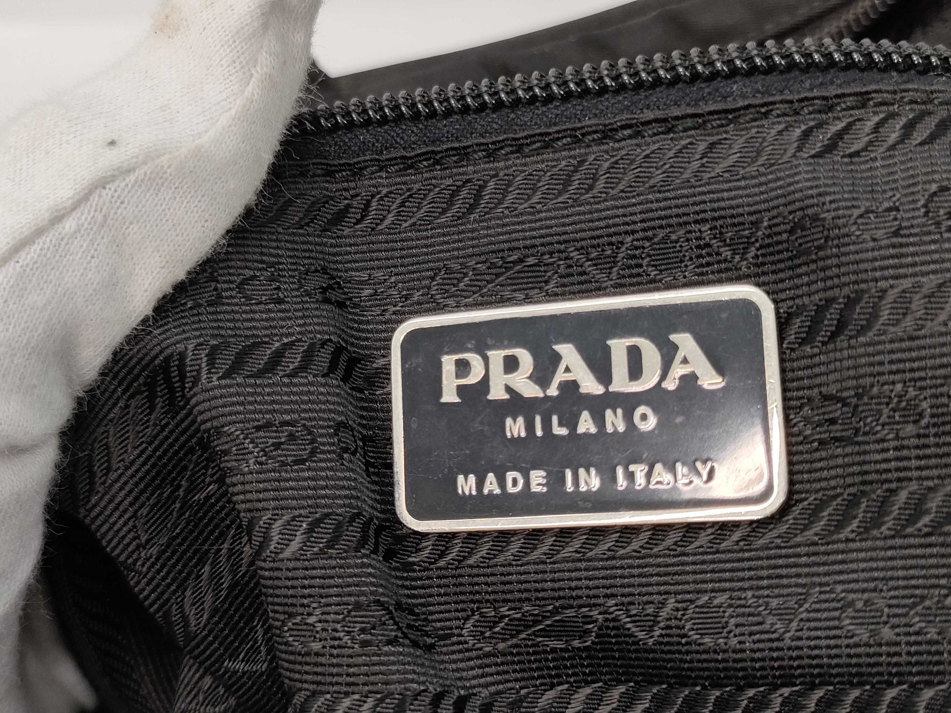 PRADA nylon tote bag with repair marks