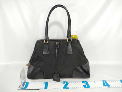 PRADA Nylon Triangle Logo Handbag