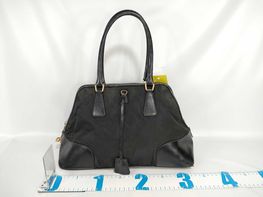 PRADA Nylon Triangle Logo Handbag