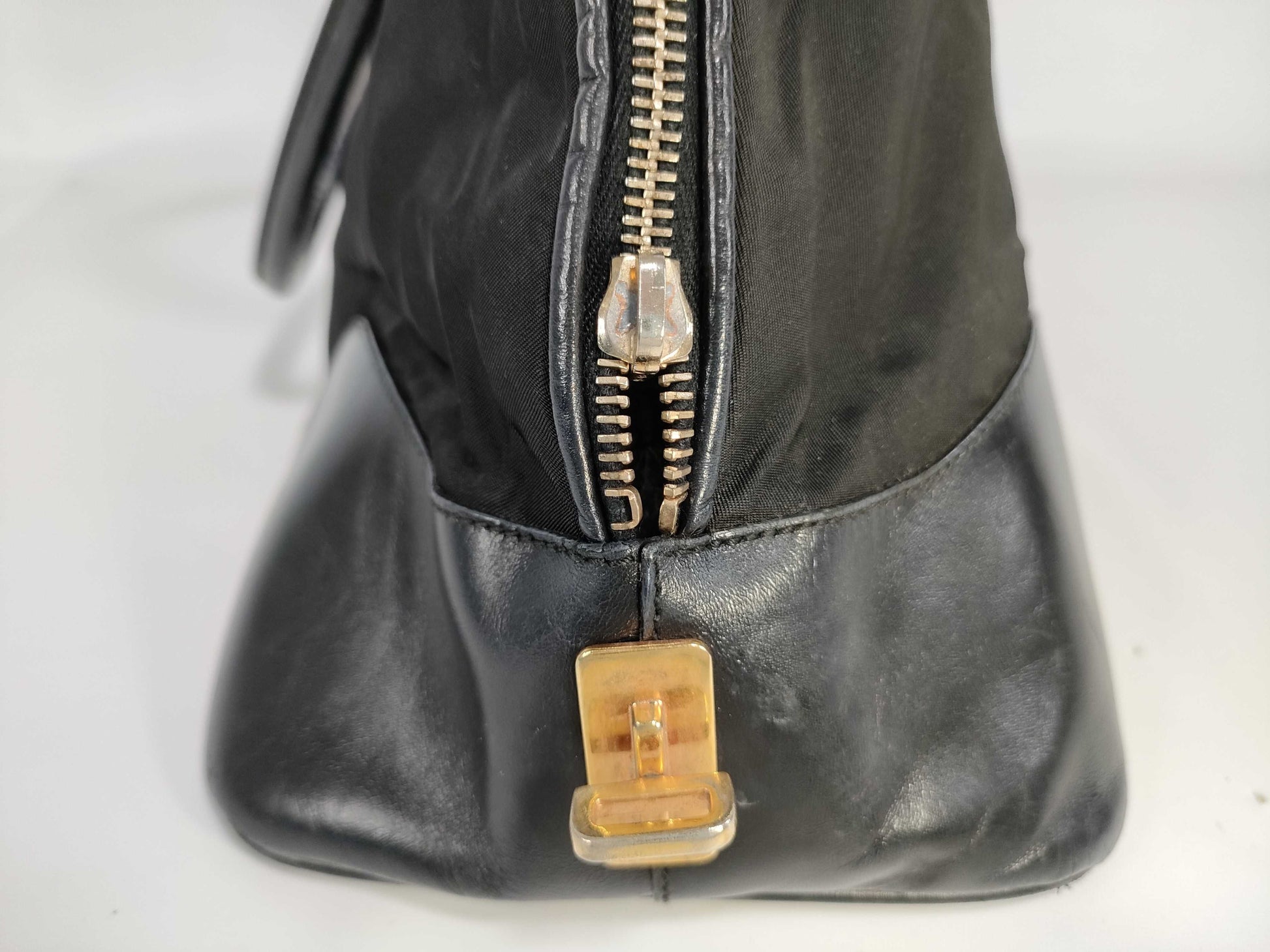PRADA Nylon Triangle Logo Handbag