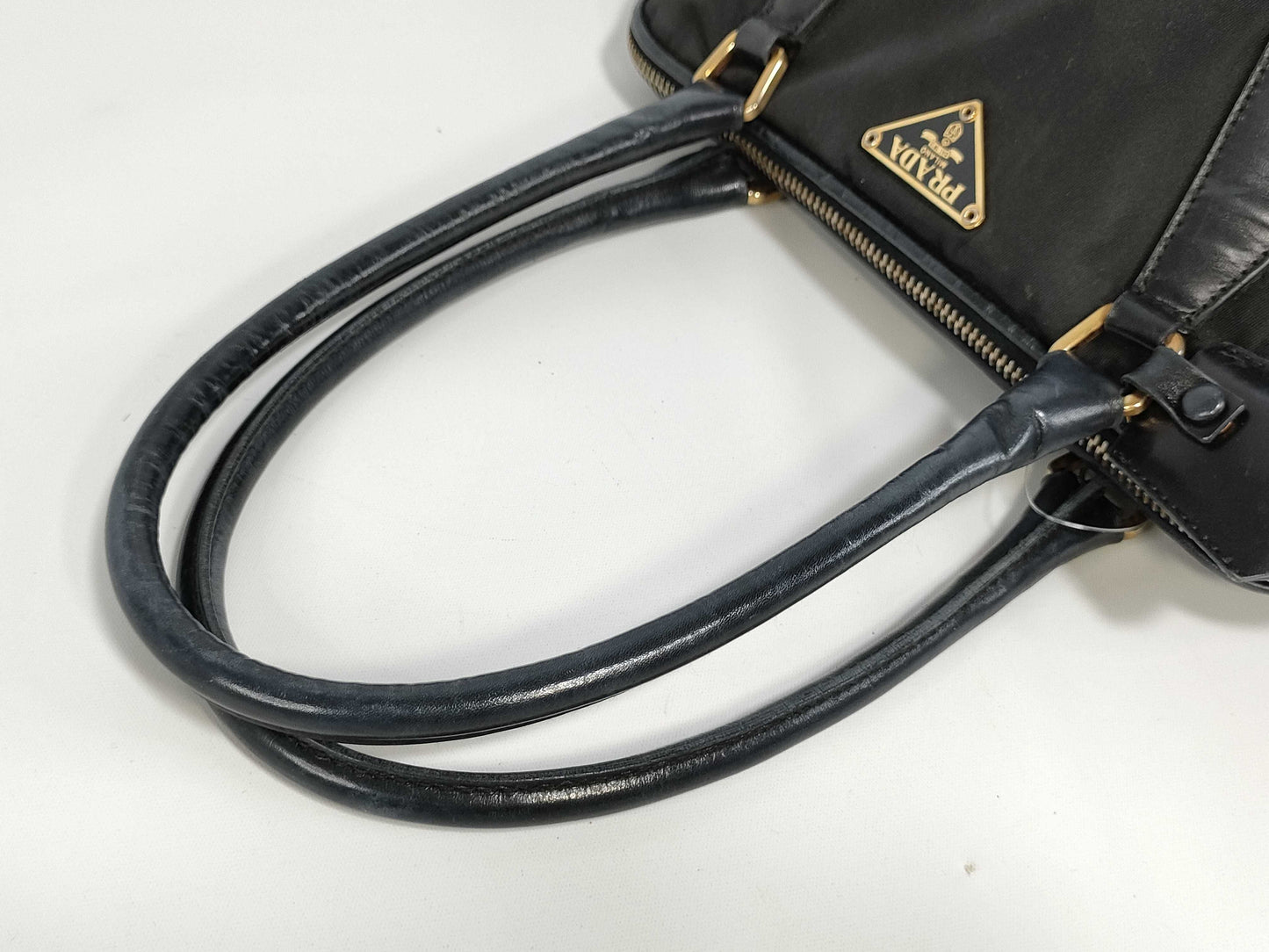 PRADA Nylon Triangle Logo Handbag