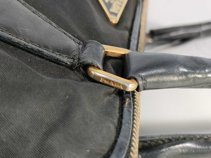 PRADA Nylon Triangle Logo Handbag