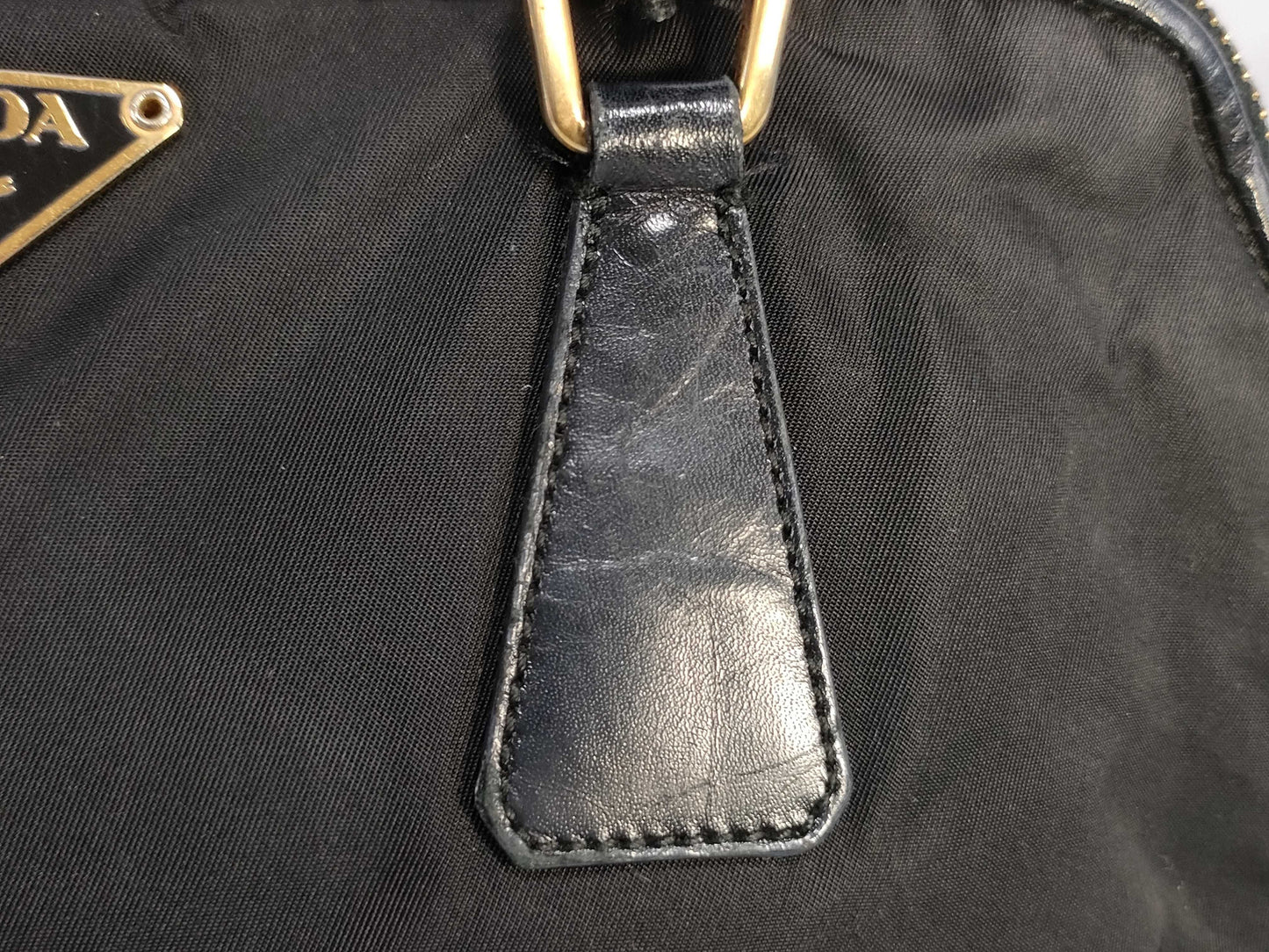 PRADA Nylon Triangle Logo Handbag