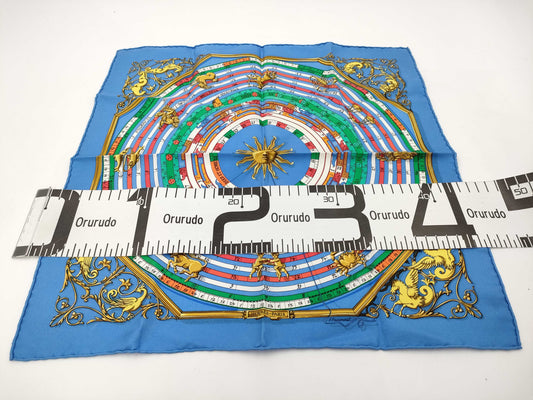 HERMES Carre Petit Carre Faconnet Scarf Blue Scarf