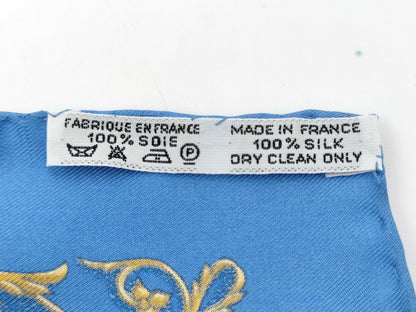 HERMES Carre Petit Carre Faconnet Scarf Blue Scarf