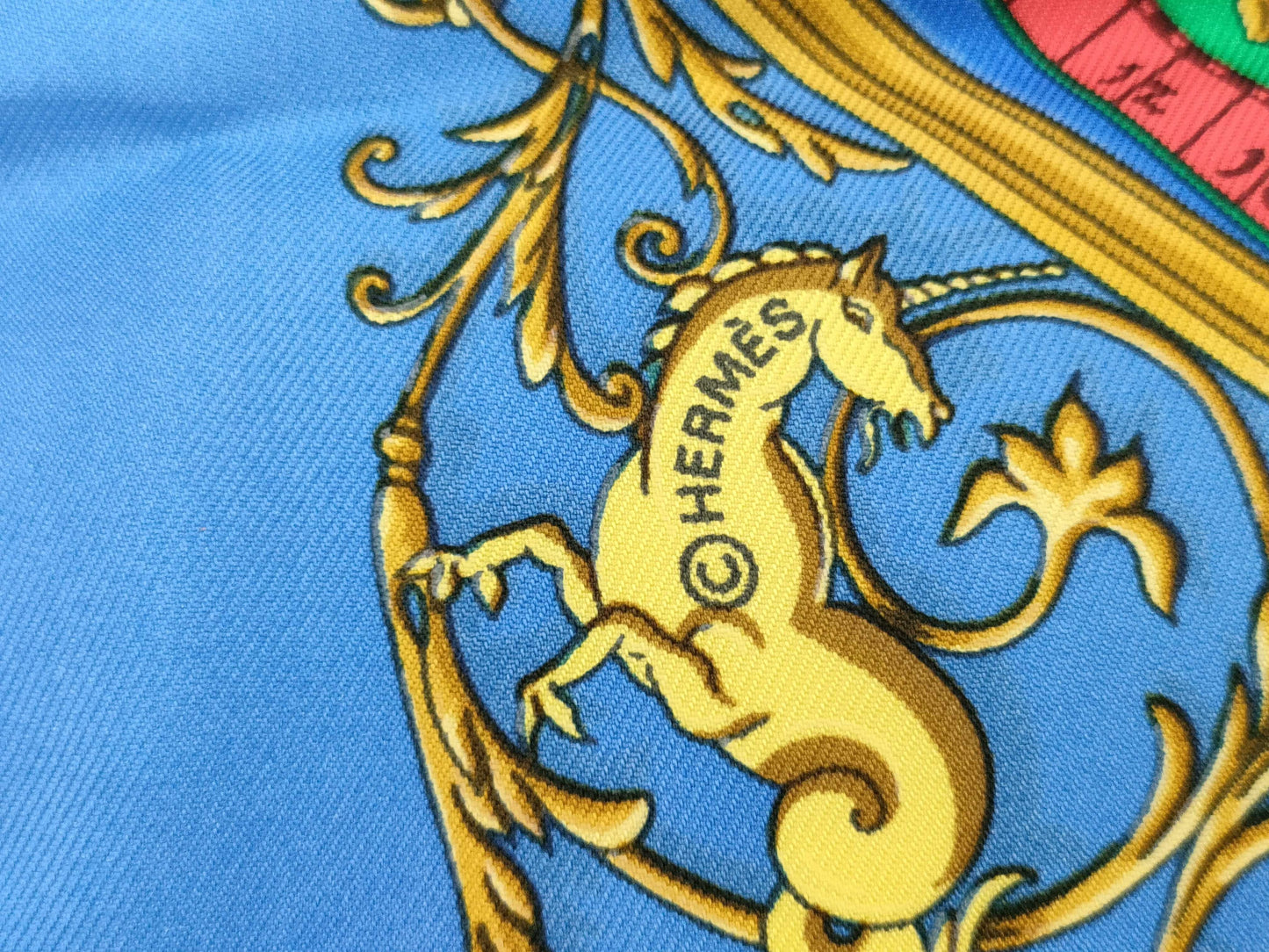 HERMES Carre Petit Carre Faconnet Scarf Blue Scarf