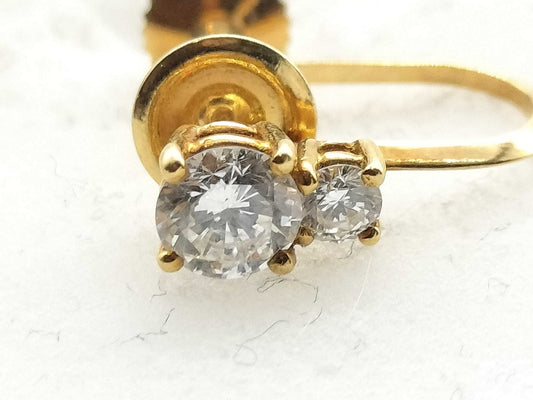 D 0.37ct/0.38ct K18 2.3g Earrings 
