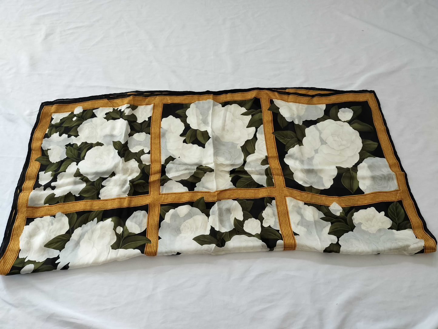 CHANEL Vintage Camelia Scarf
