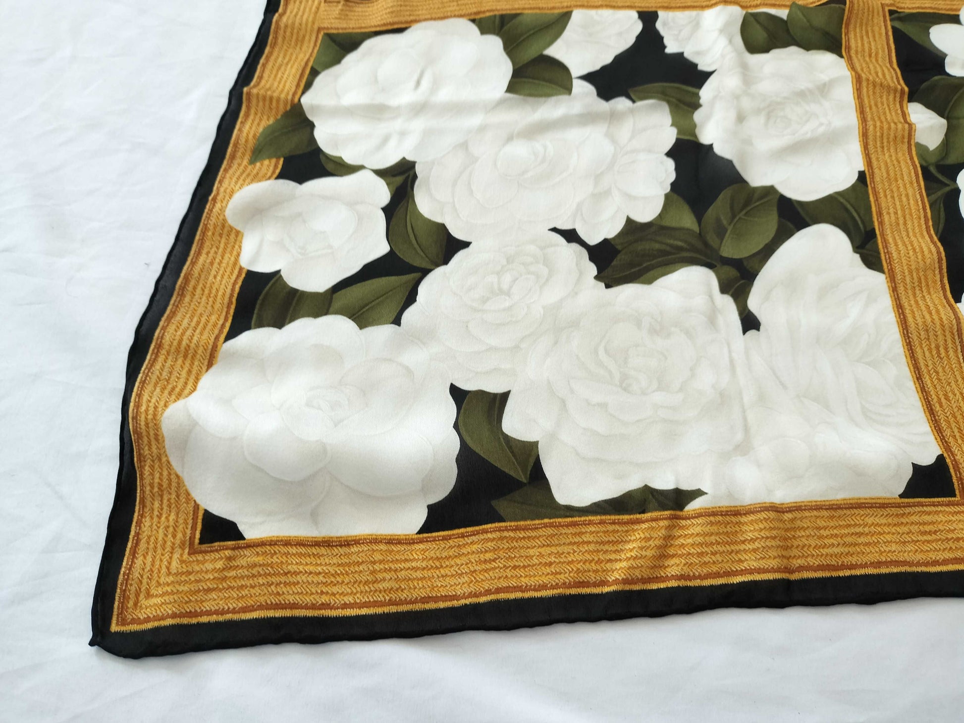 CHANEL Vintage Camelia Scarf