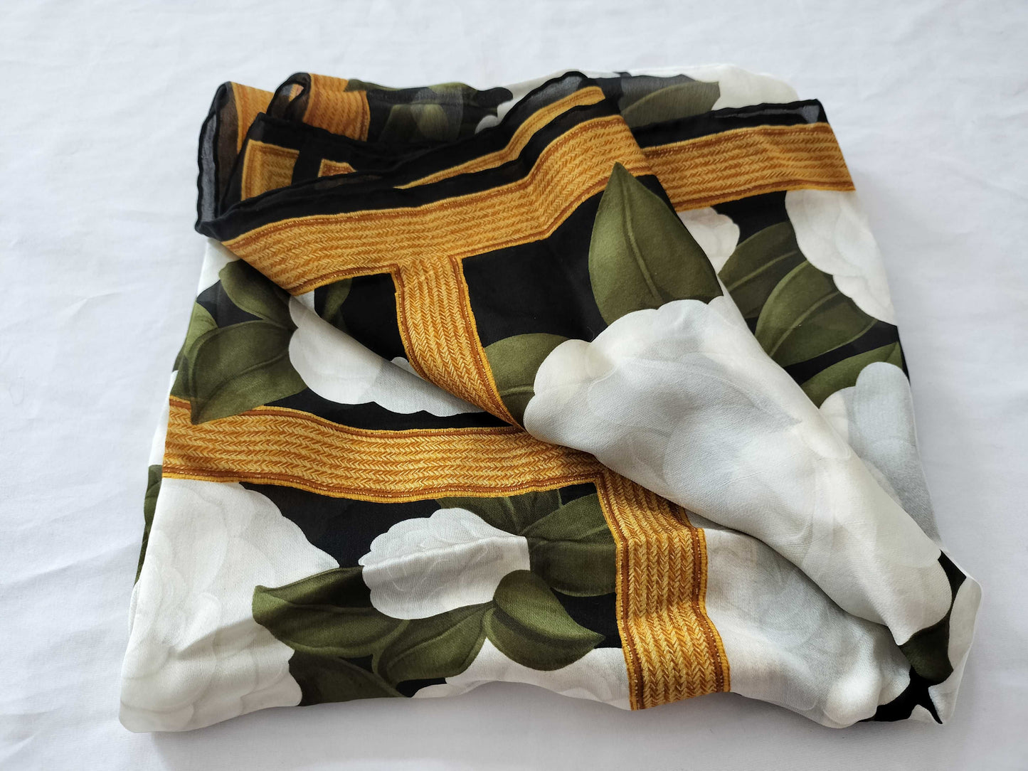 CHANEL Vintage Camelia Scarf