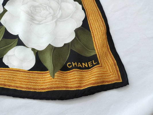 CHANEL Vintage Camelia Scarf