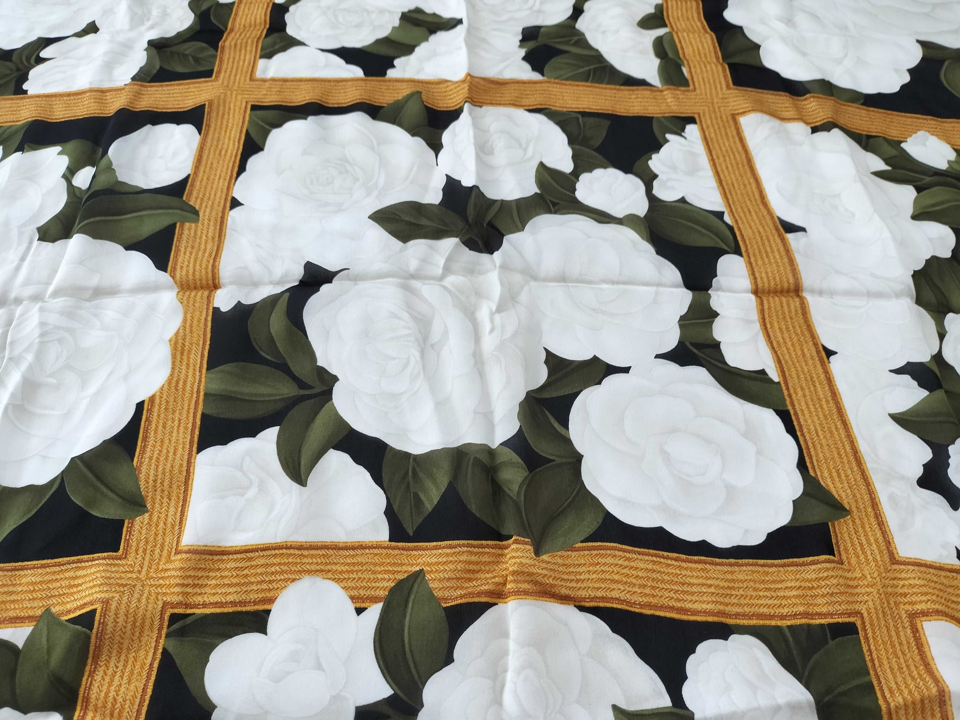CHANEL Vintage Camelia Scarf