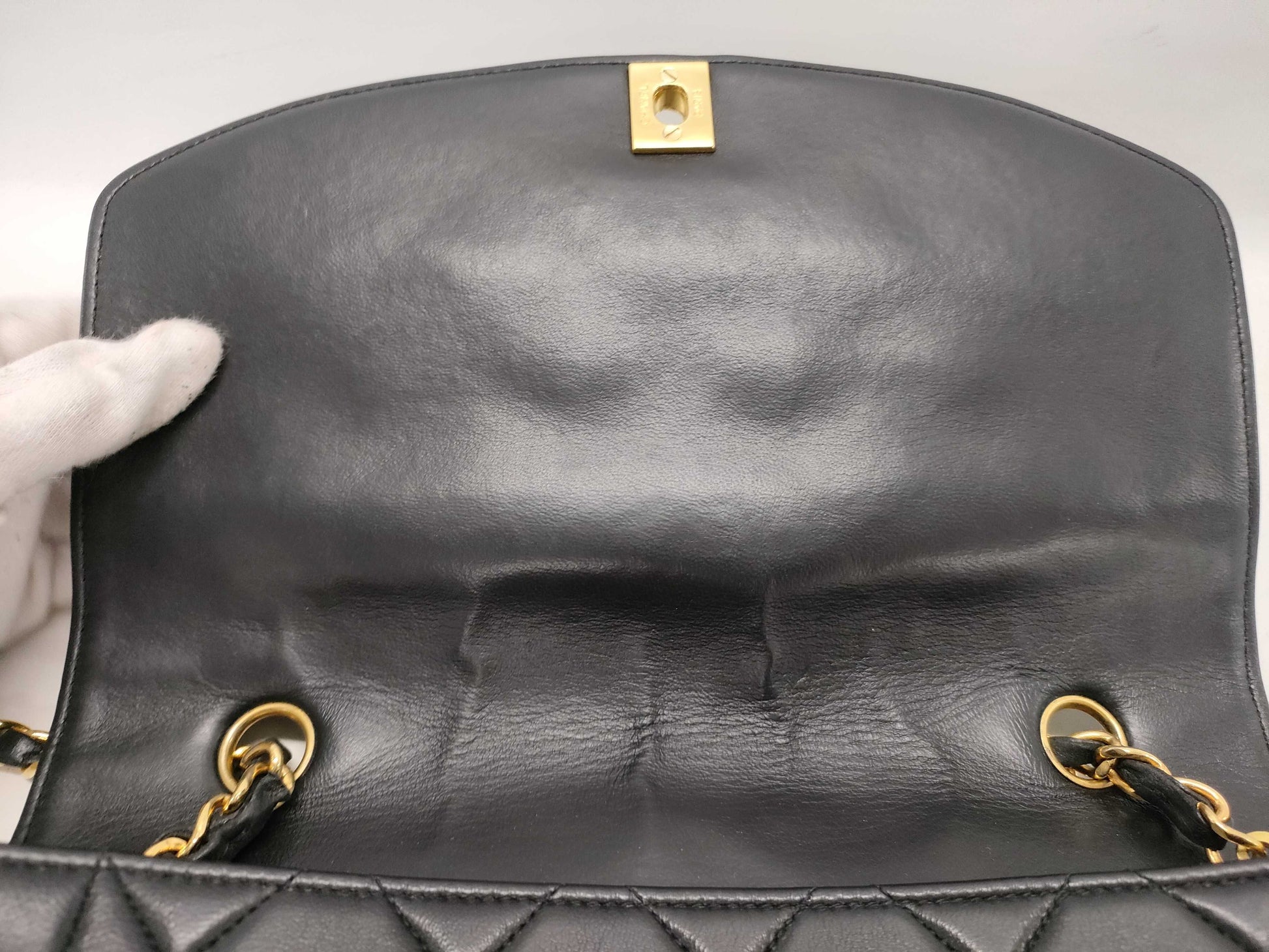 CHANEL Diana Lambskin Single Flap/Chain Shoulder Bag