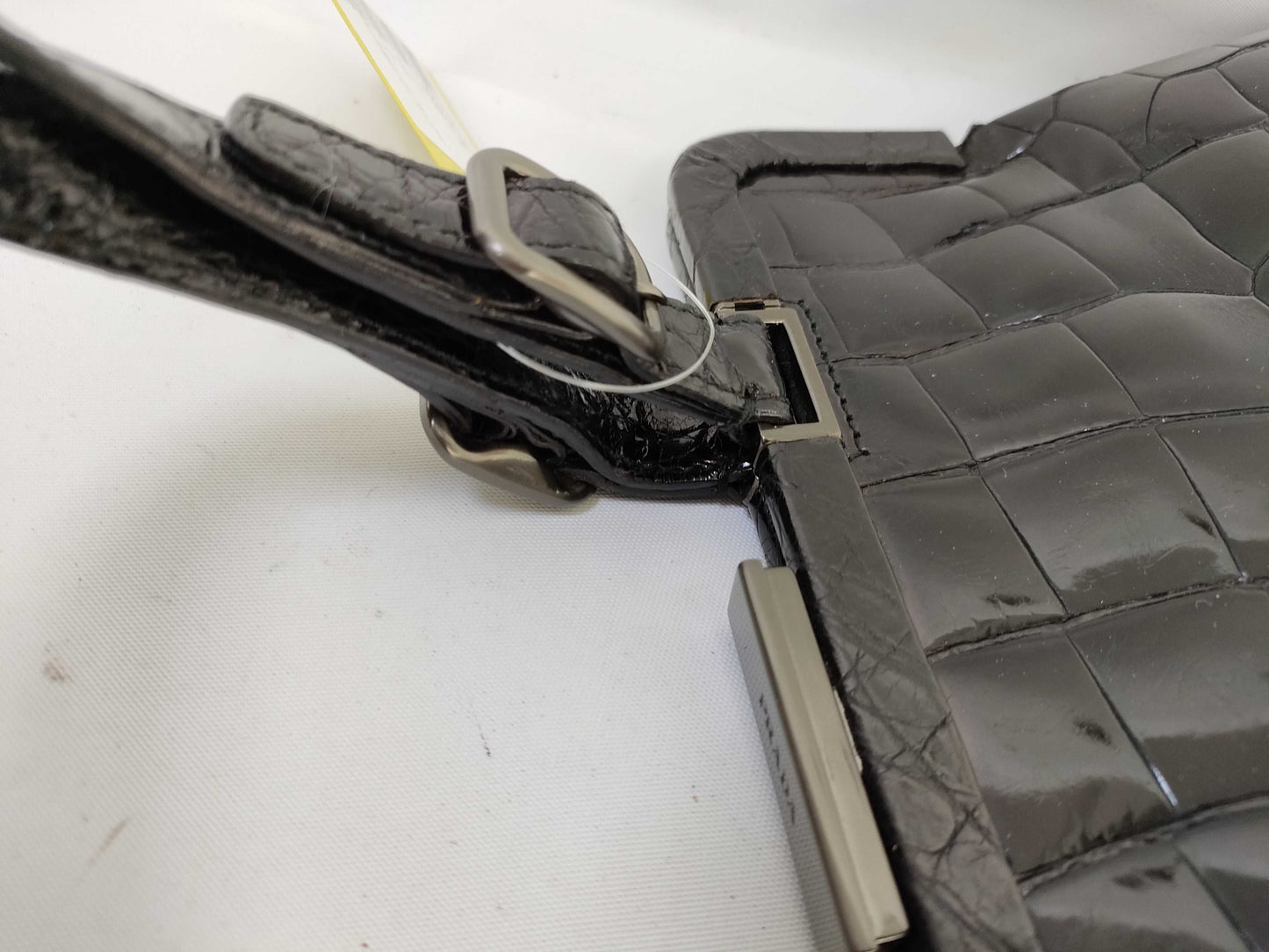 PRADA Crocodile/Clasp/Hand/Vintage Handbag