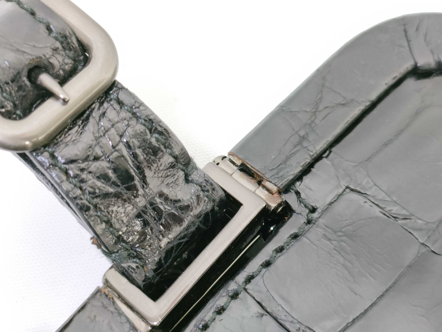 PRADA Crocodile/Clasp/Hand/Vintage Handbag