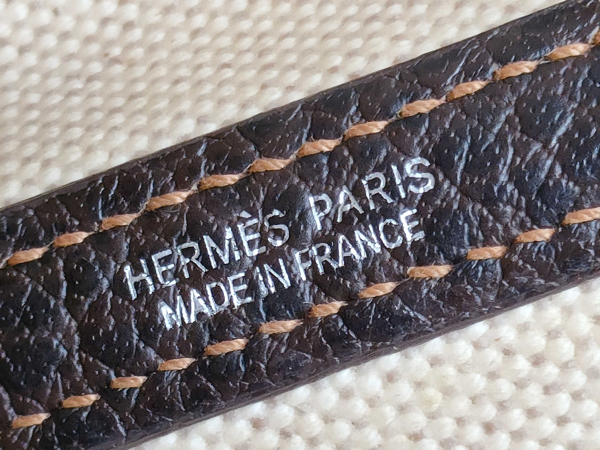 HERMES □I engraved Garden Party TPM Toile H handbag with shoulder strap
