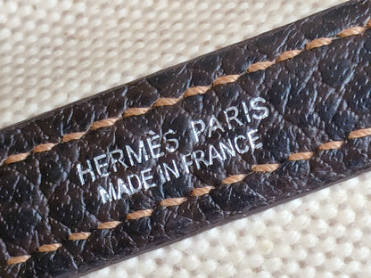 HERMES □I engraved Garden Party TPM Toile H handbag with shoulder strap