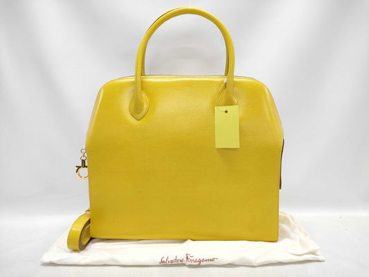 Salvatore Ferragamo Gancini Yellow Handbag