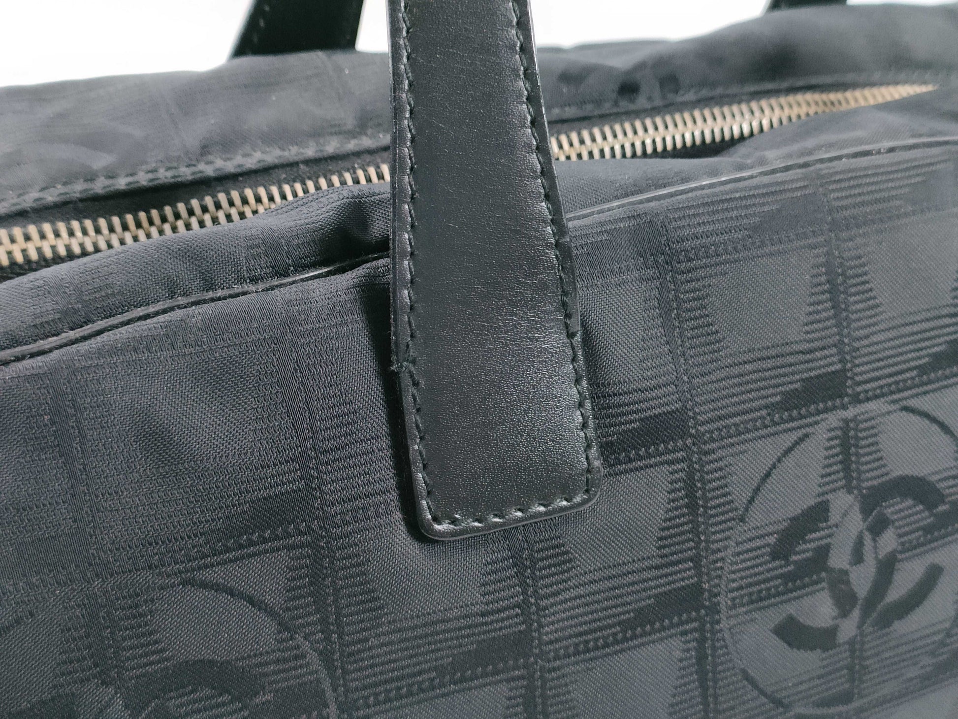 CHANEL New Travel Line Handbag Nylon and Leather