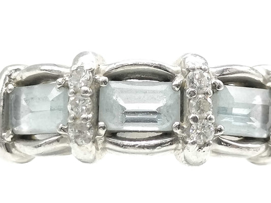 AQ 0.77ct D 0.10ct Pt900 8.5g Ring 