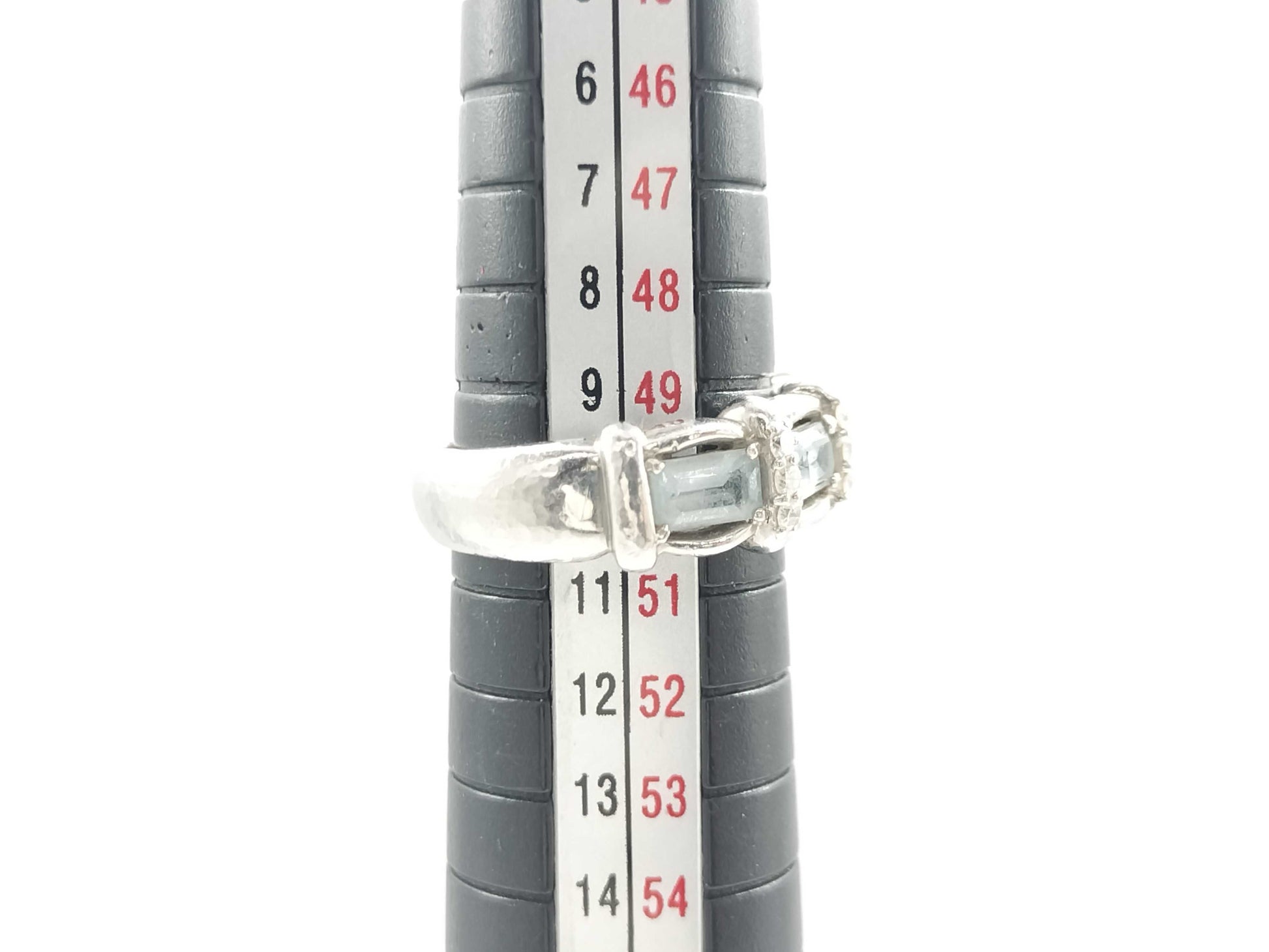 AQ 0.77ct D 0.10ct Pt900 8.5g Ring 