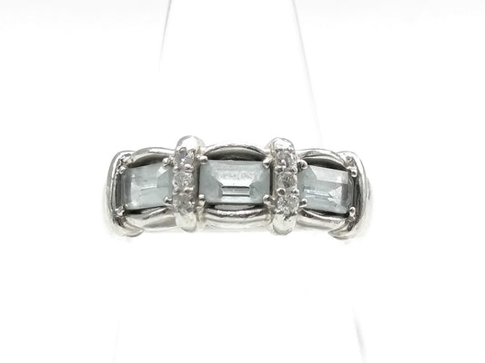 AQ 0.77ct D 0.10ct Pt900 8.5g Ring 