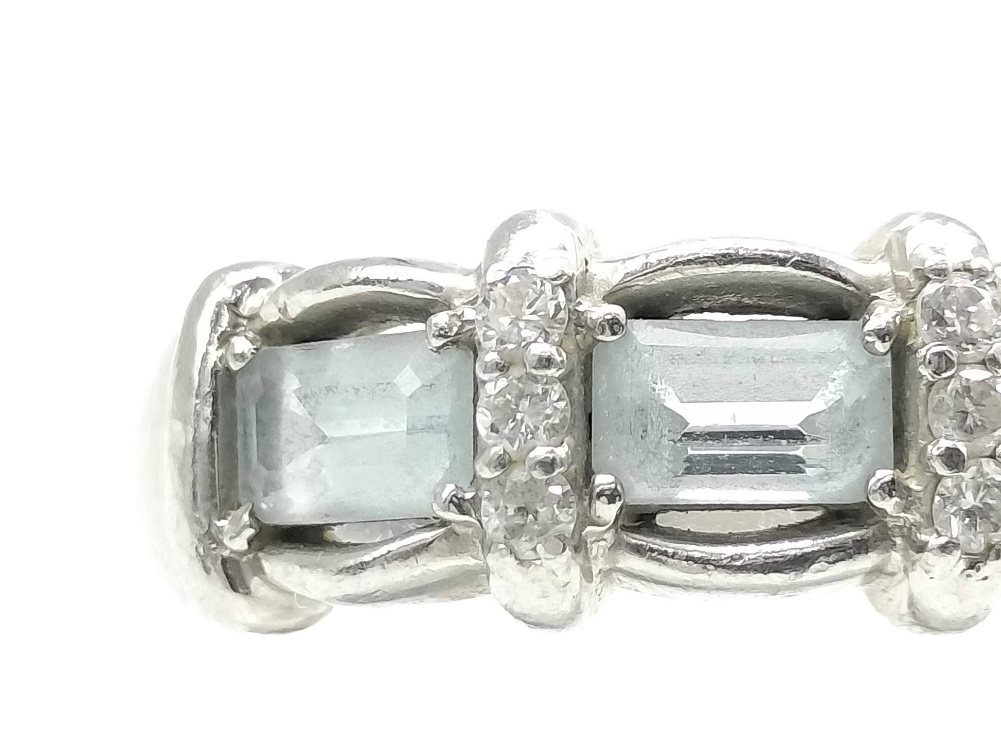 AQ 0.77ct D 0.10ct Pt900 8.5g Ring 