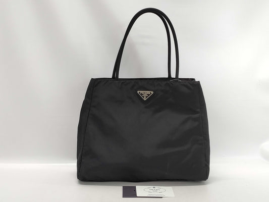 PRADA Nylon Hand Tote Bag with Triangle Logo