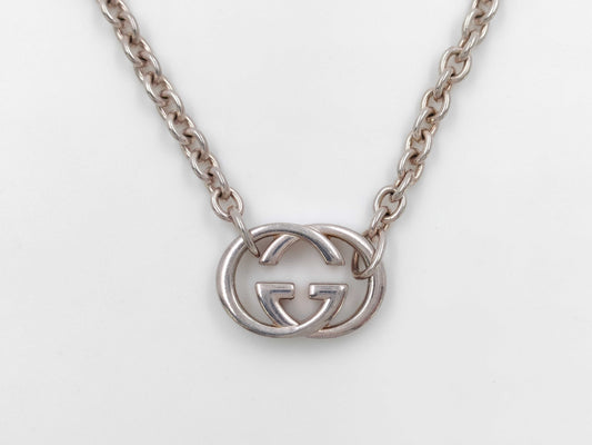 GUCCI GG Logo/Interlocking SV925 28.6g Necklace