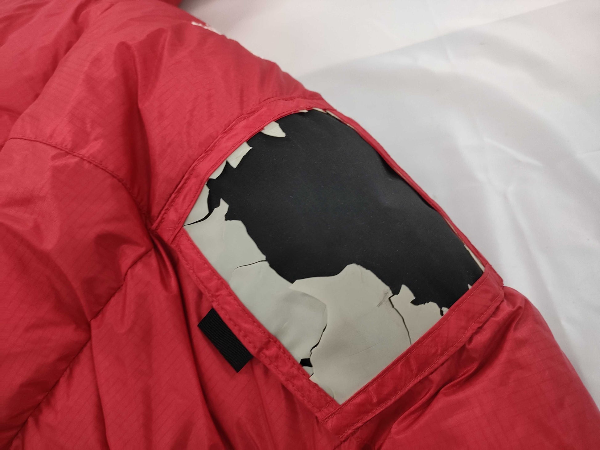 The North Face Down Jacket, Red, Cracked