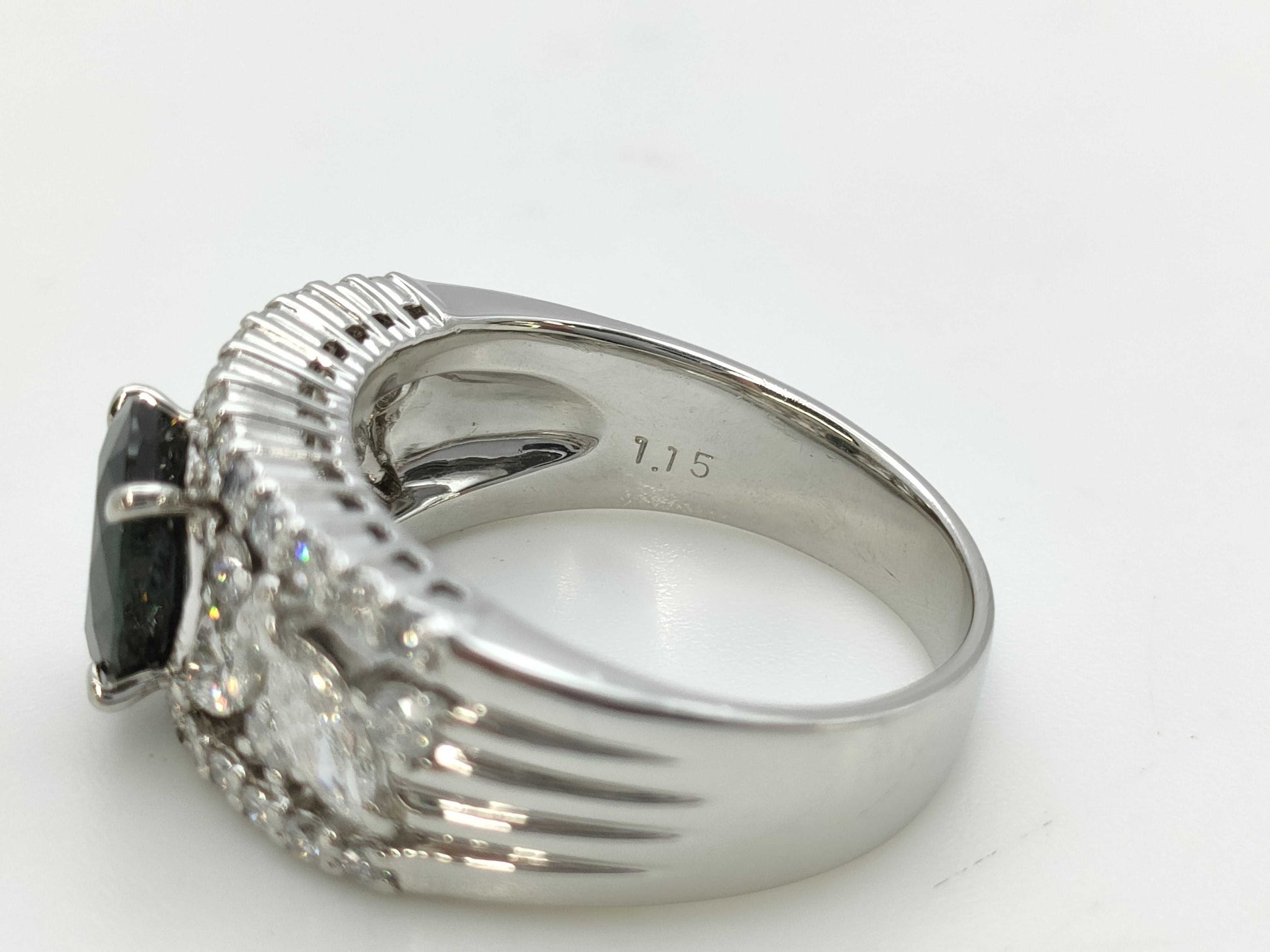 AX1.82ct D1.15ct Pt900 11.1g Ring 