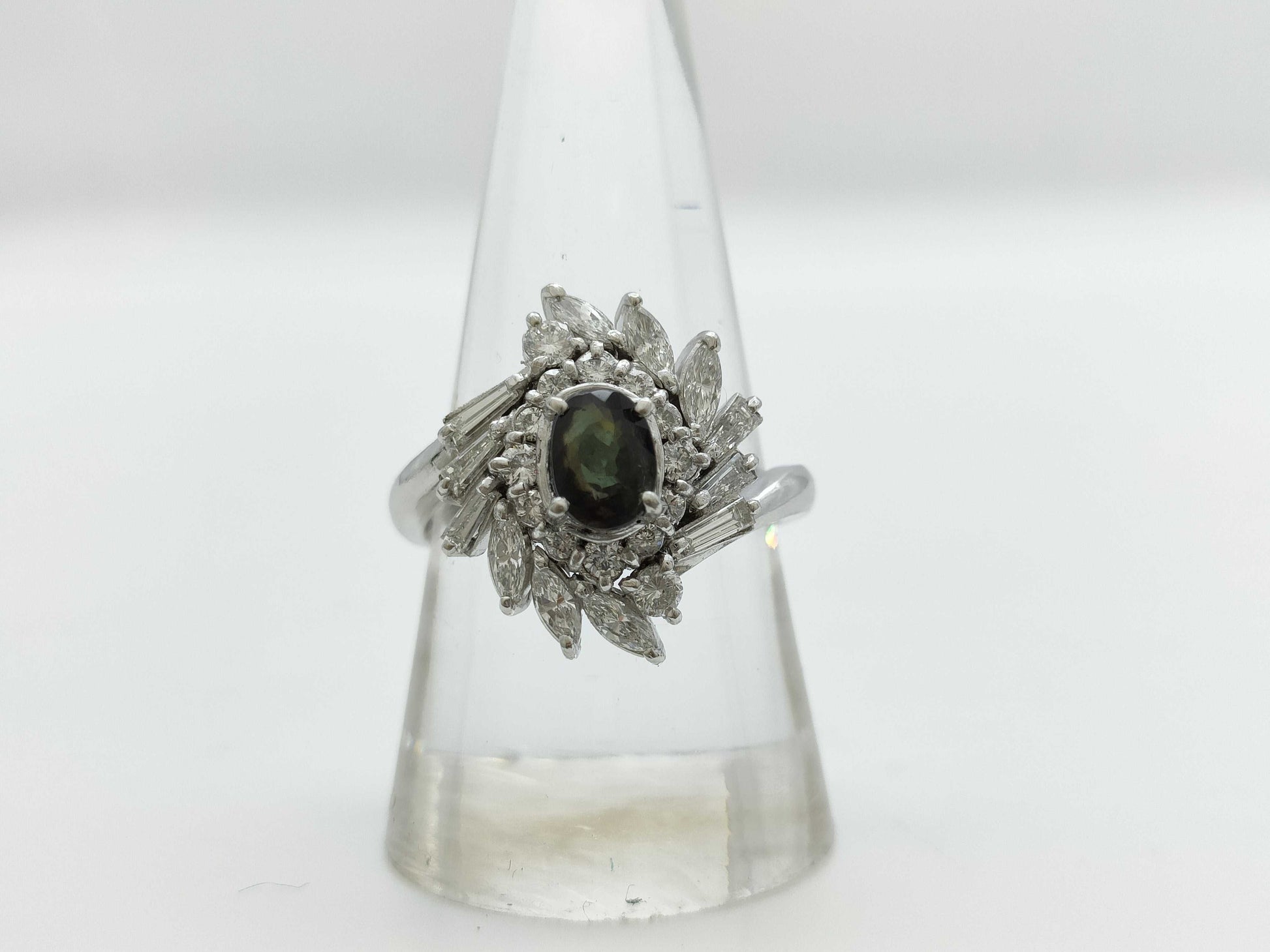 AX1.28ct Diamond Pt900 10.6g Ring 