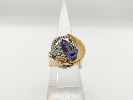 TZ2.48ct D0.41ct K18/Pt900 18.6g Ring 