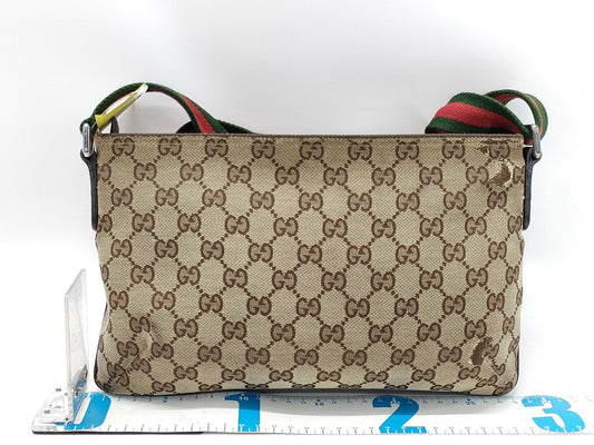 GUCCI 189749 GG Canvas Sherry Shoulder Bag