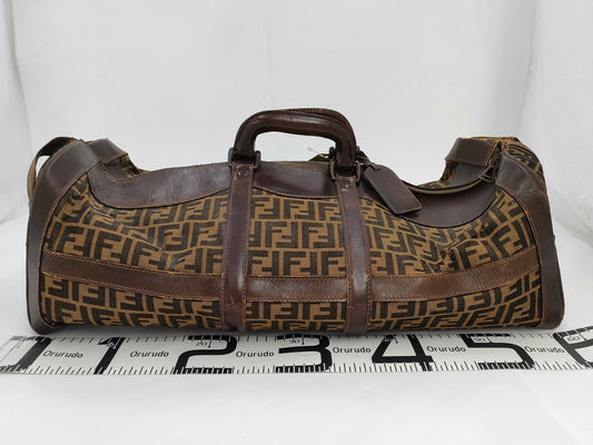 FENDI Zucca pattern old Zucca Boston bag/torn Boston bag