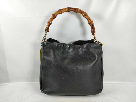 GUCCI Bamboo Leather One-Shoulder Bag Handbag