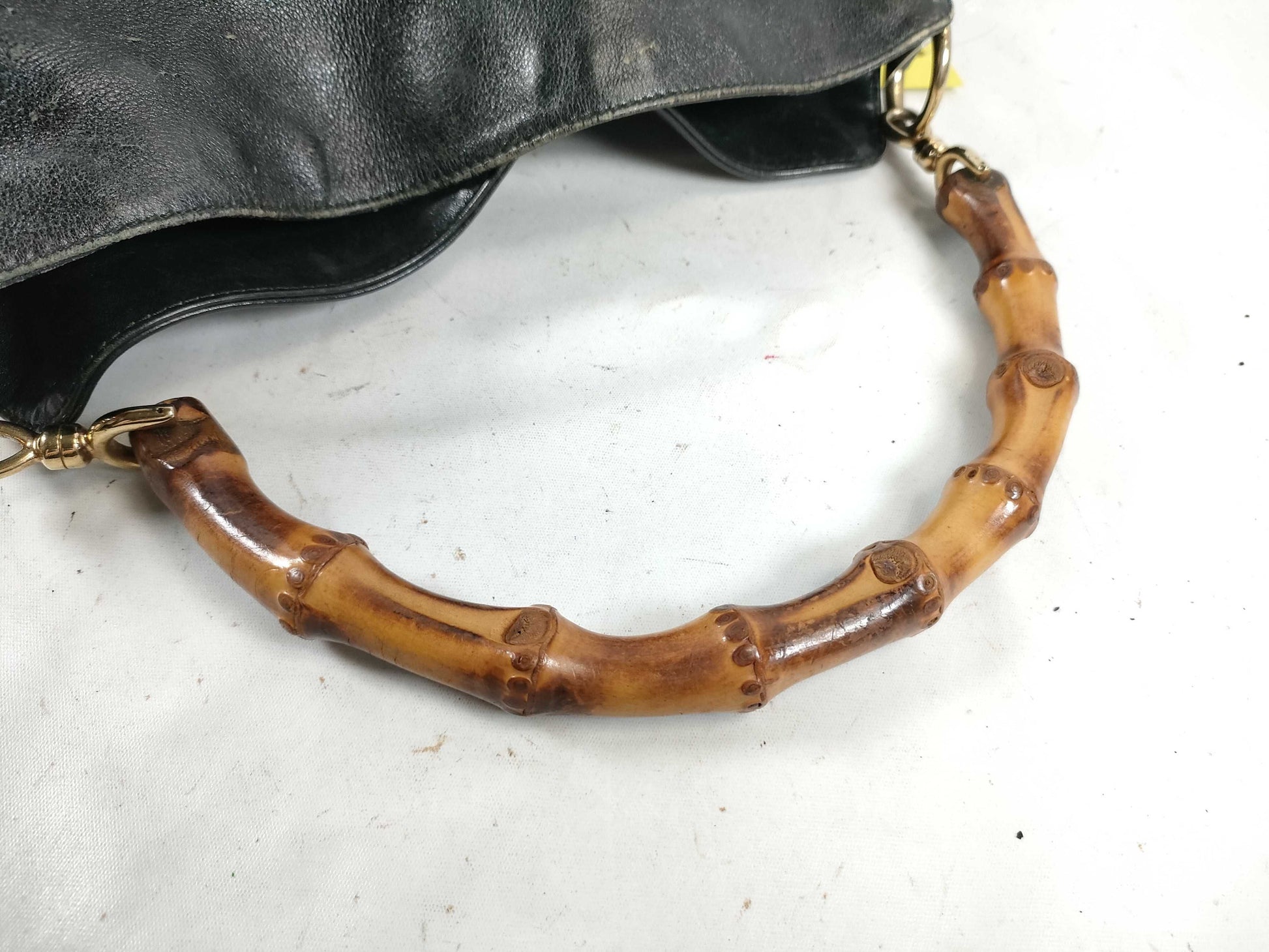 GUCCI Bamboo Leather One-Shoulder Bag Handbag