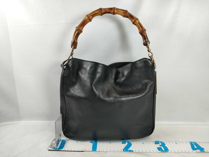 GUCCI Bamboo Leather One-Shoulder Bag Handbag
