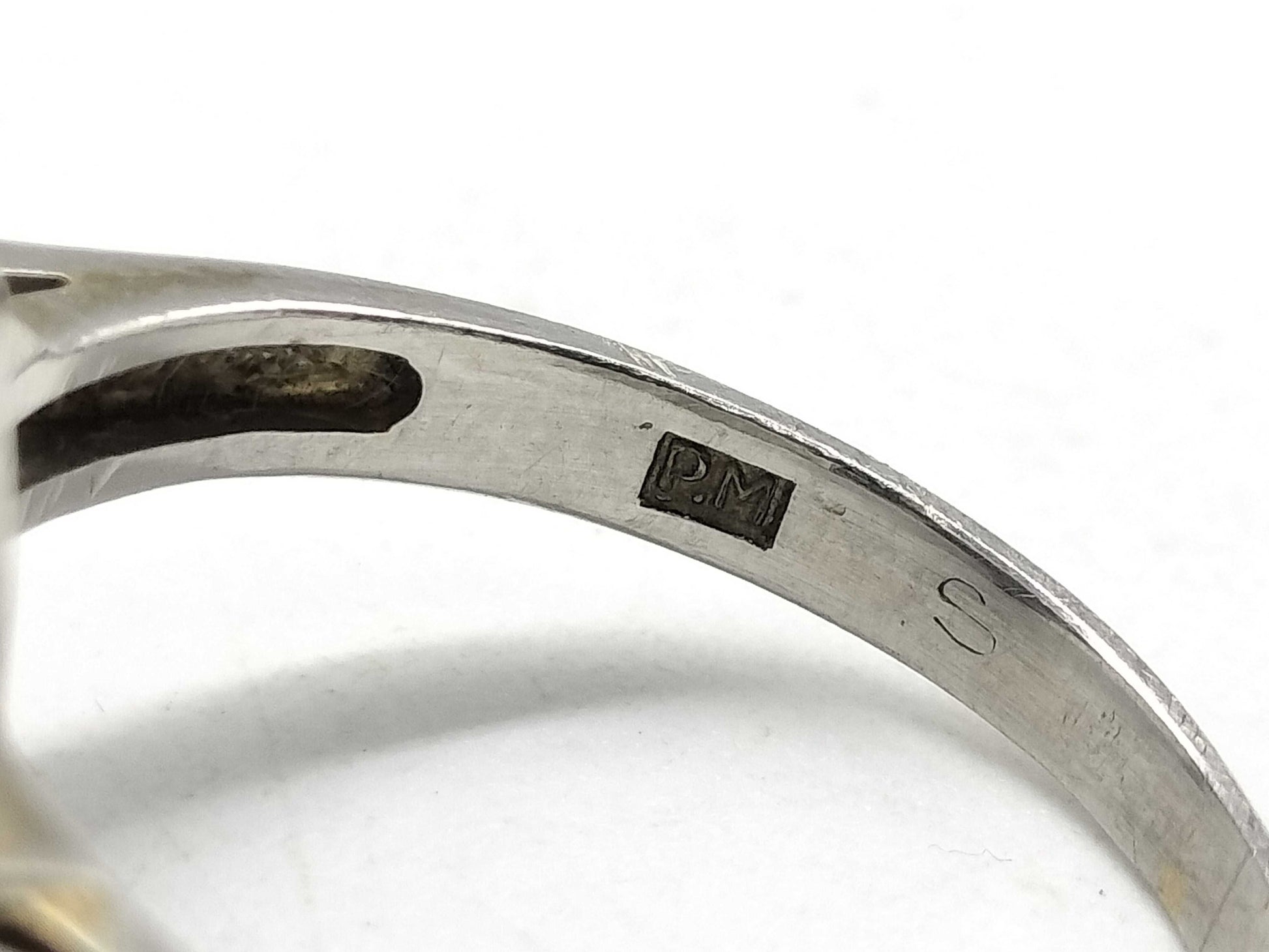 Stainless steel 18.06ct diamond Pt850 9.3g ring 