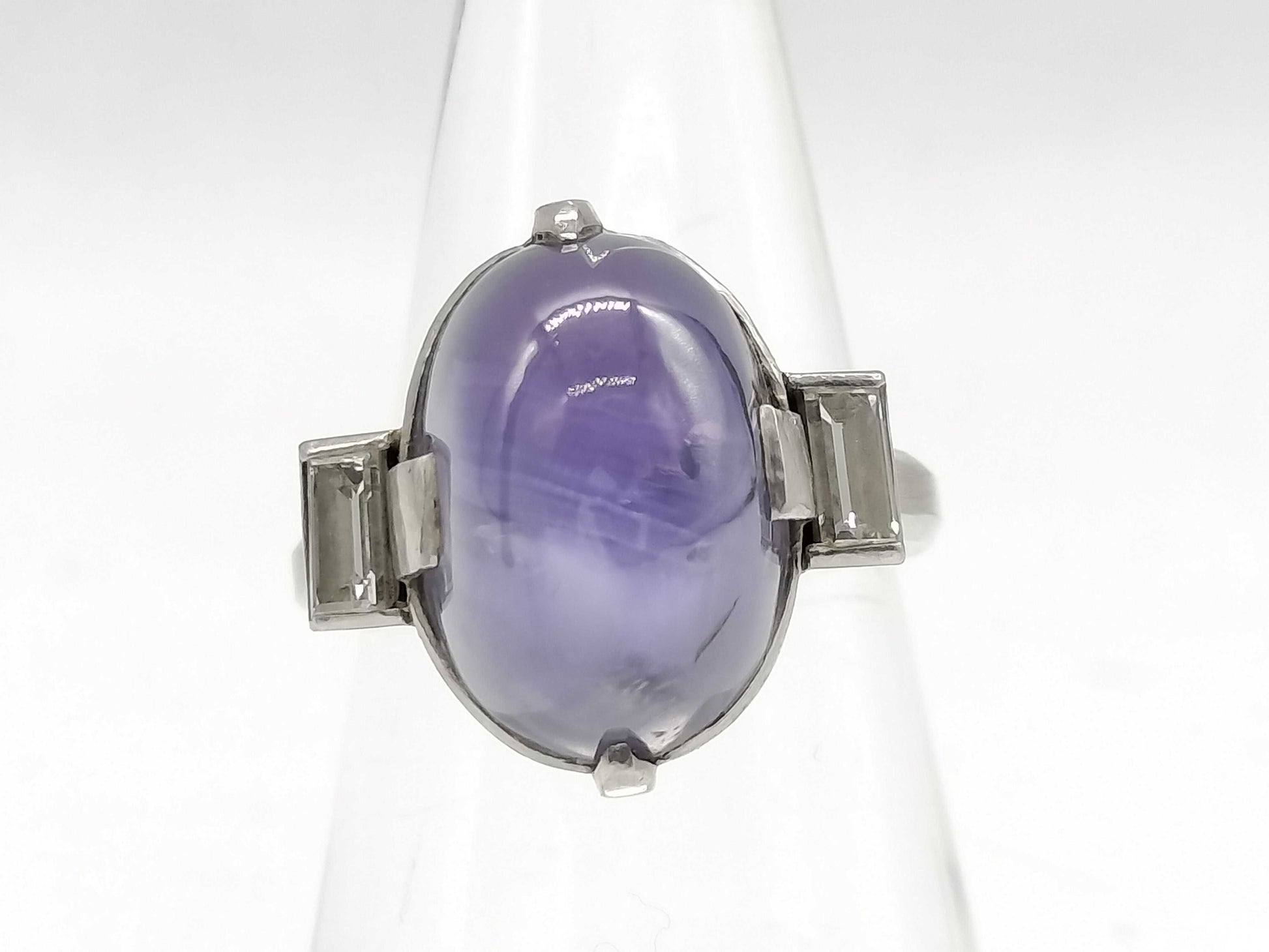 Stainless steel 18.06ct diamond Pt850 9.3g ring 