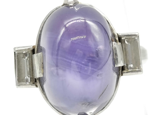 Stainless steel 18.06ct diamond Pt850 9.3g ring 