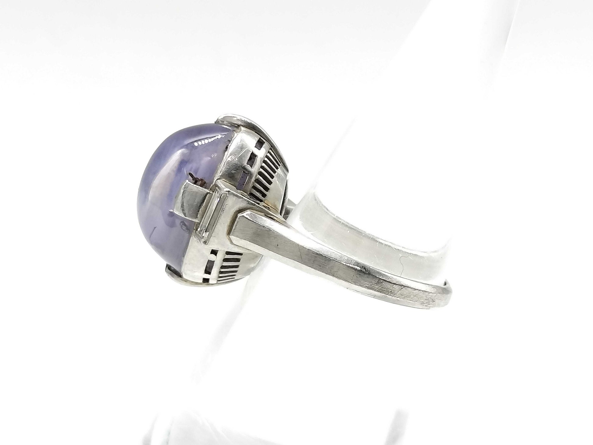 Stainless steel 18.06ct diamond Pt850 9.3g ring 